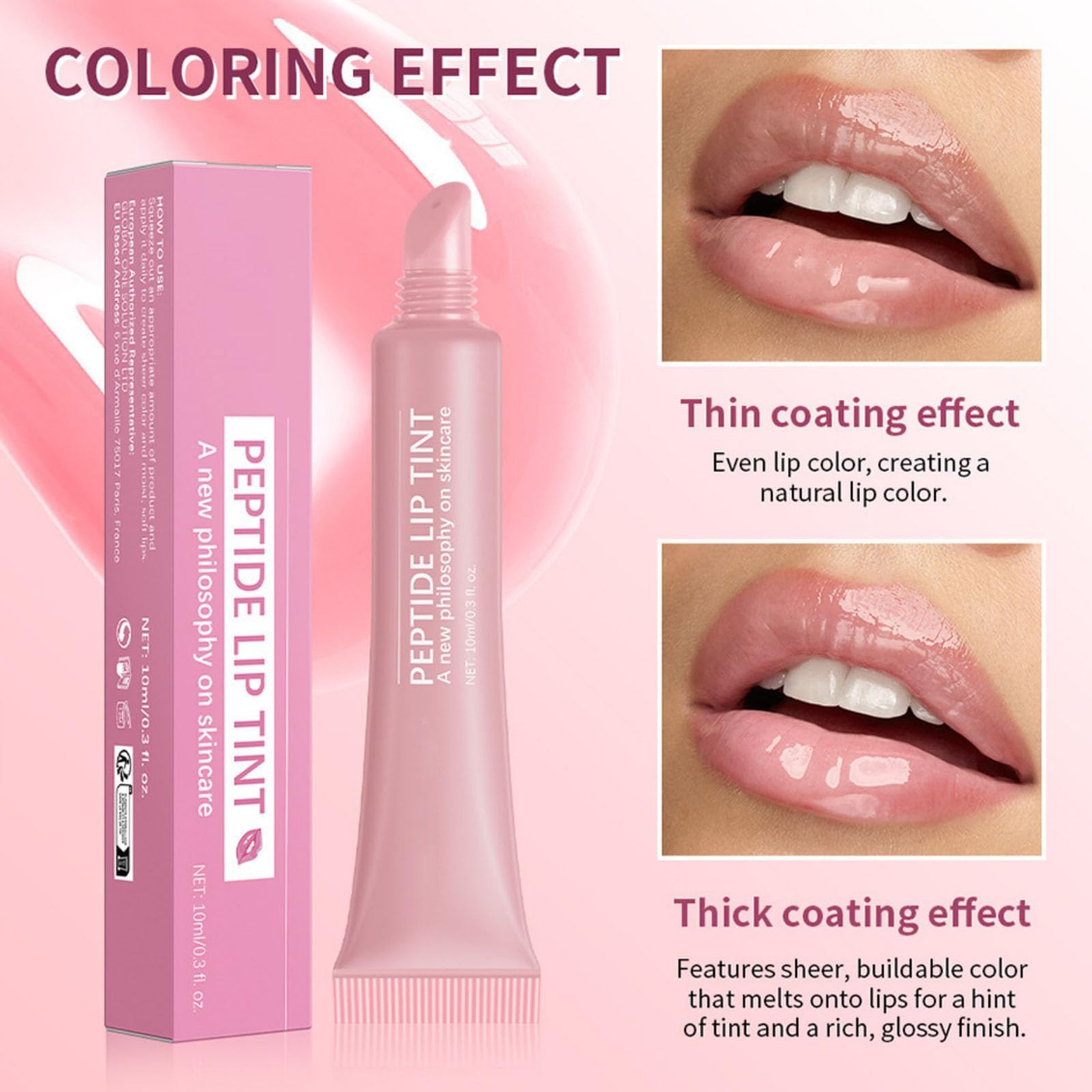 4 Colours Peptide Lip Tint Set Hydrating Lip Gloss Set Sheer